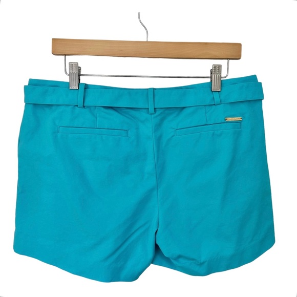 Michael Michael Kors Turquoise Flat Front Shorts Belted Size 12 - Picture 2 of 9